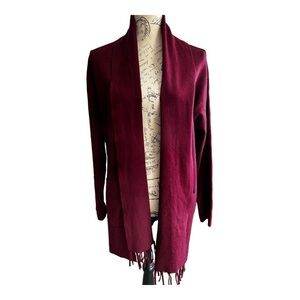 Charlie B fringed knit sweater/Jacket size large